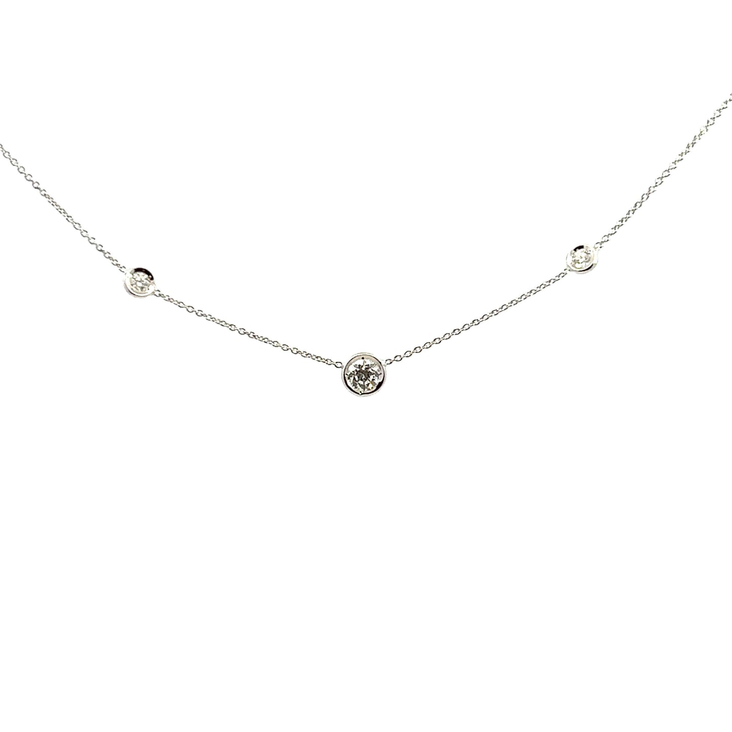 Diamond 3 Station Necklace