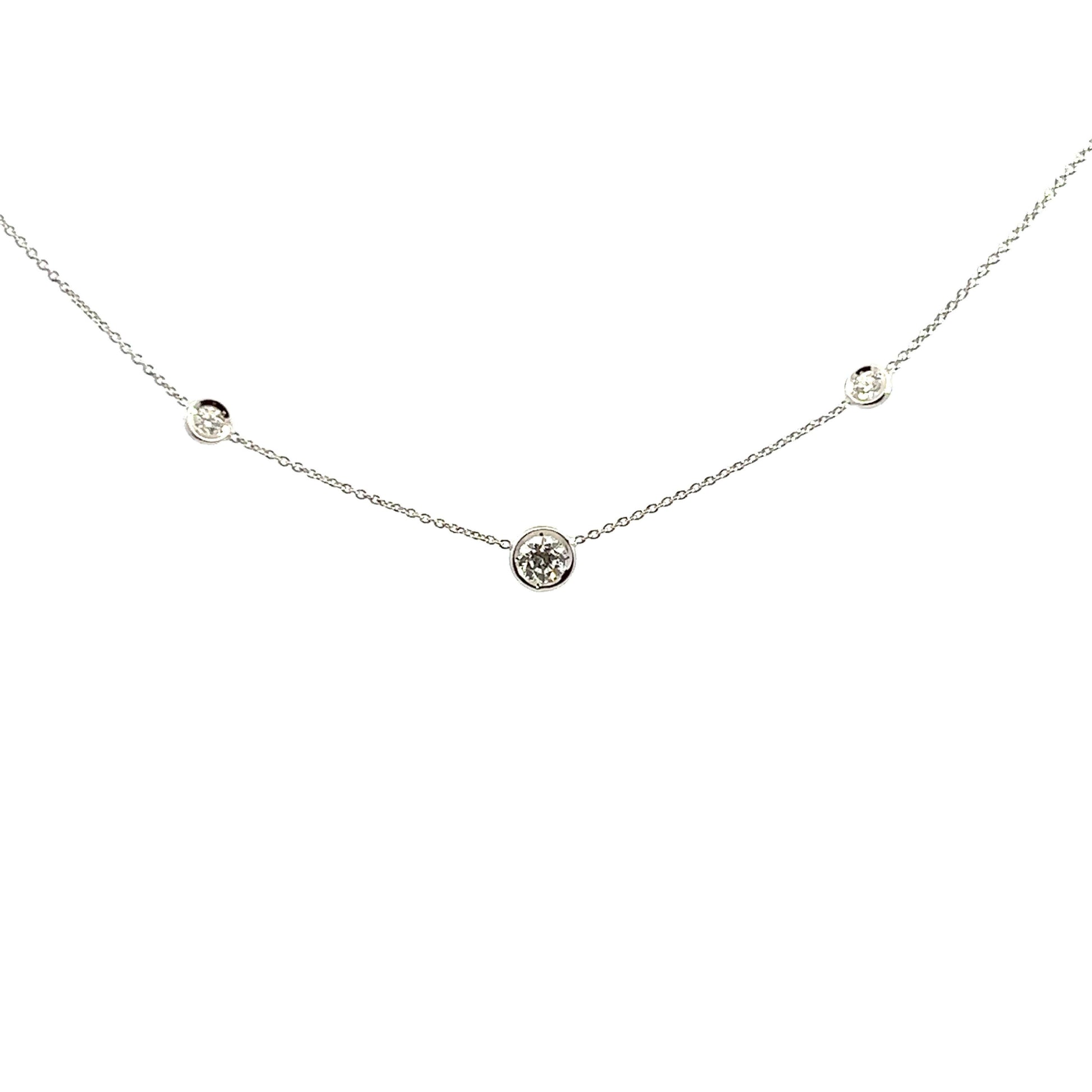 Diamond 3 Station Necklace