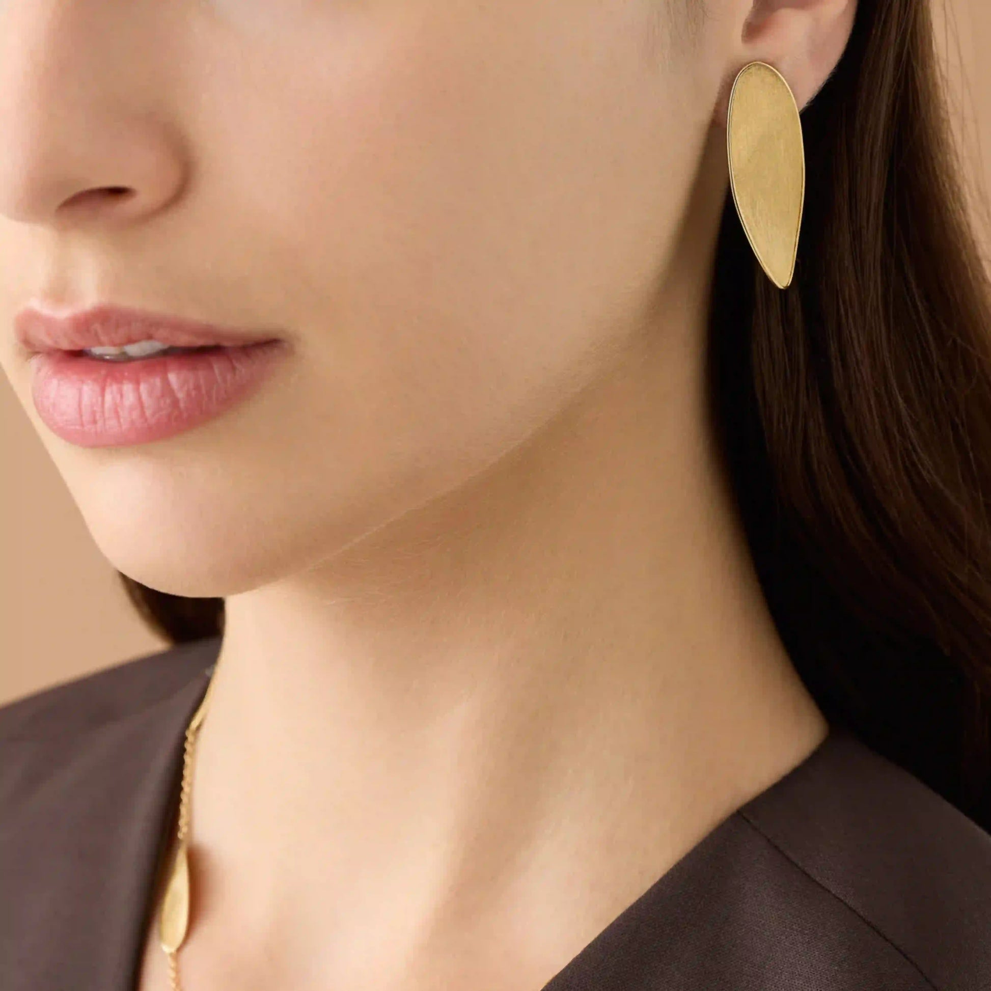 Gold Lunaria Twist Earrings