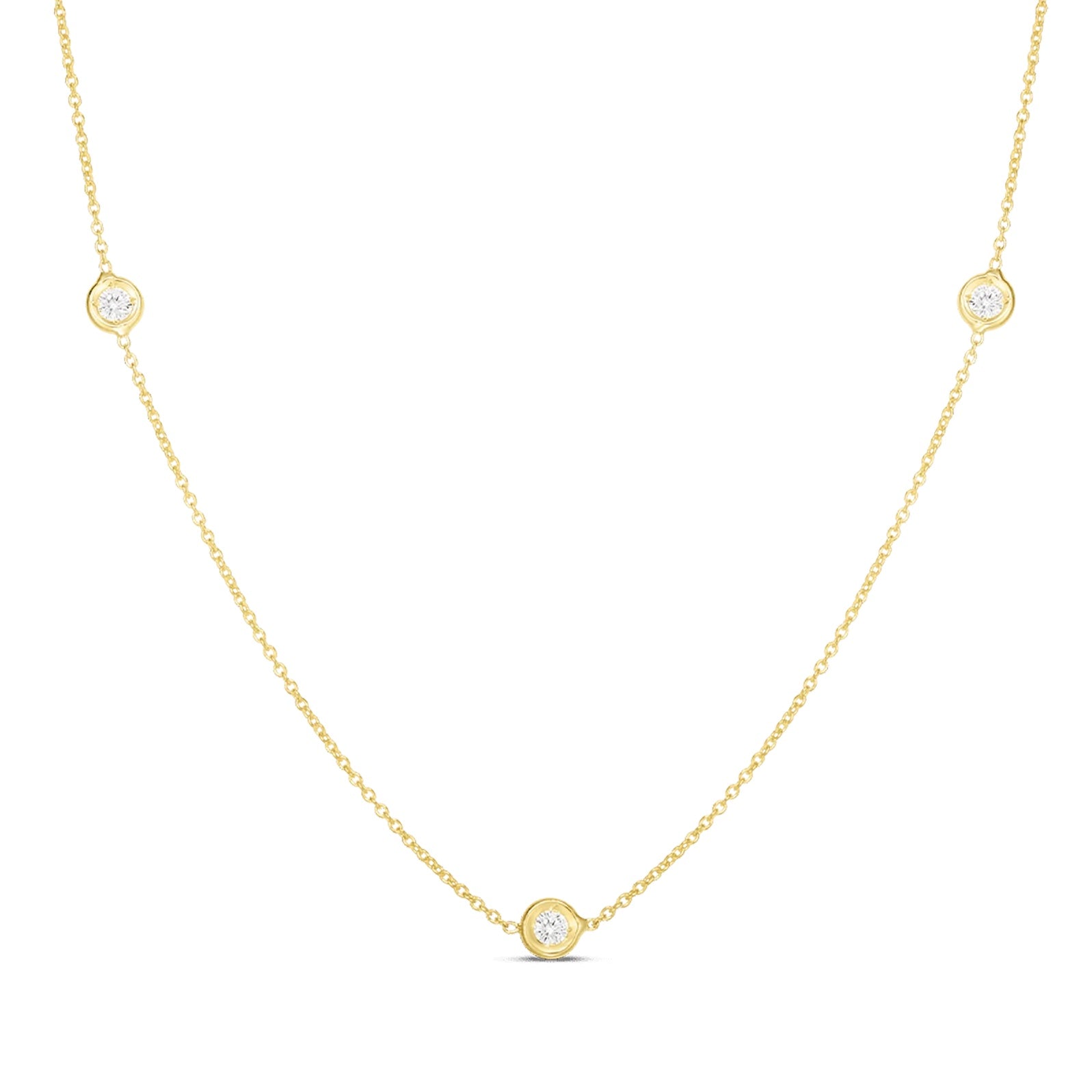 Three Station Diamond Necklace