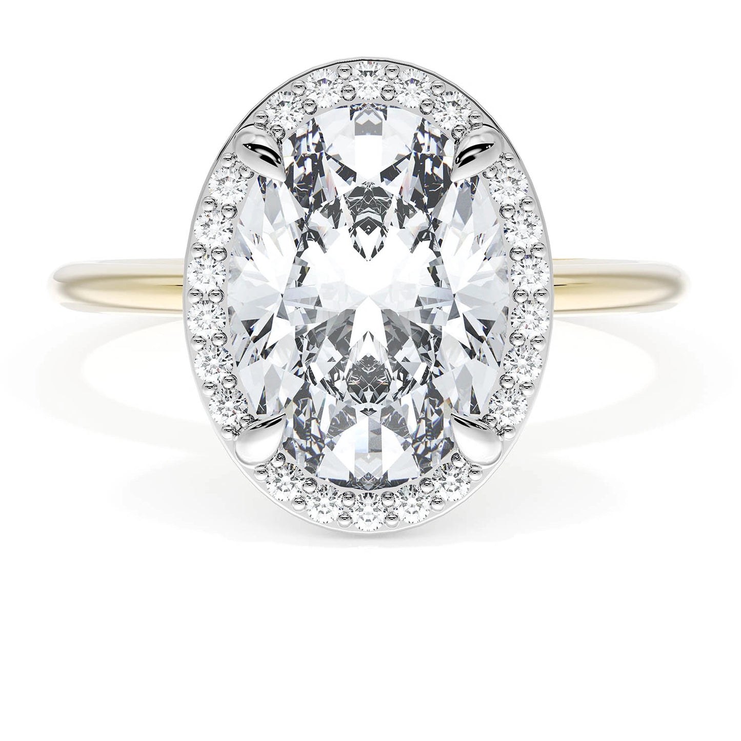 Oval Bloom Two-Tone Engagement Ring
