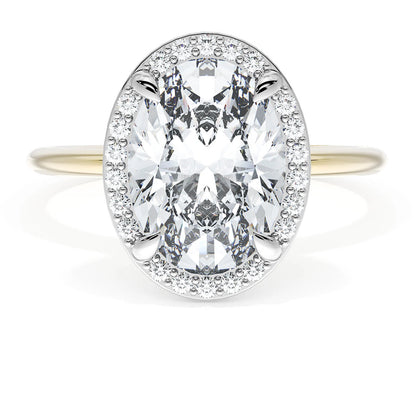 Oval Bloom Two-Tone Engagement Ring