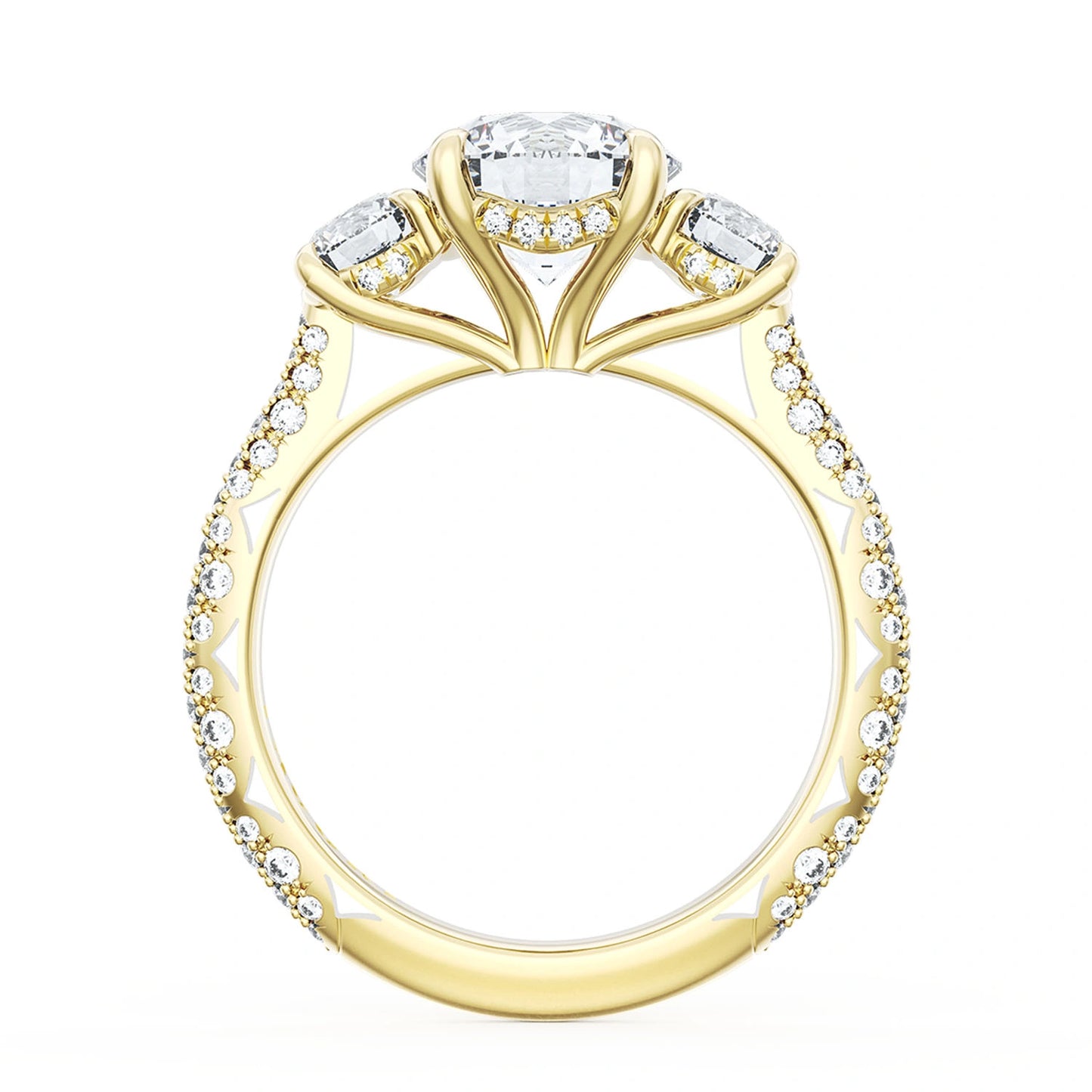 Round 3-Stone Engagement Ring