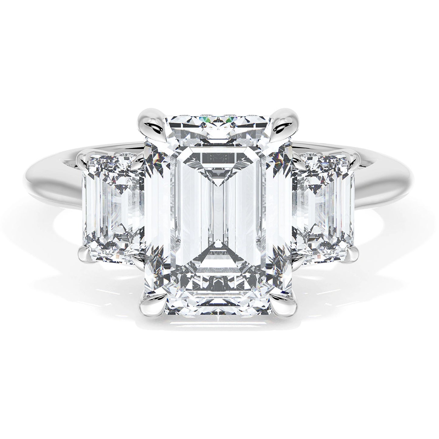  Emerald 3-Stone Engagement Ring