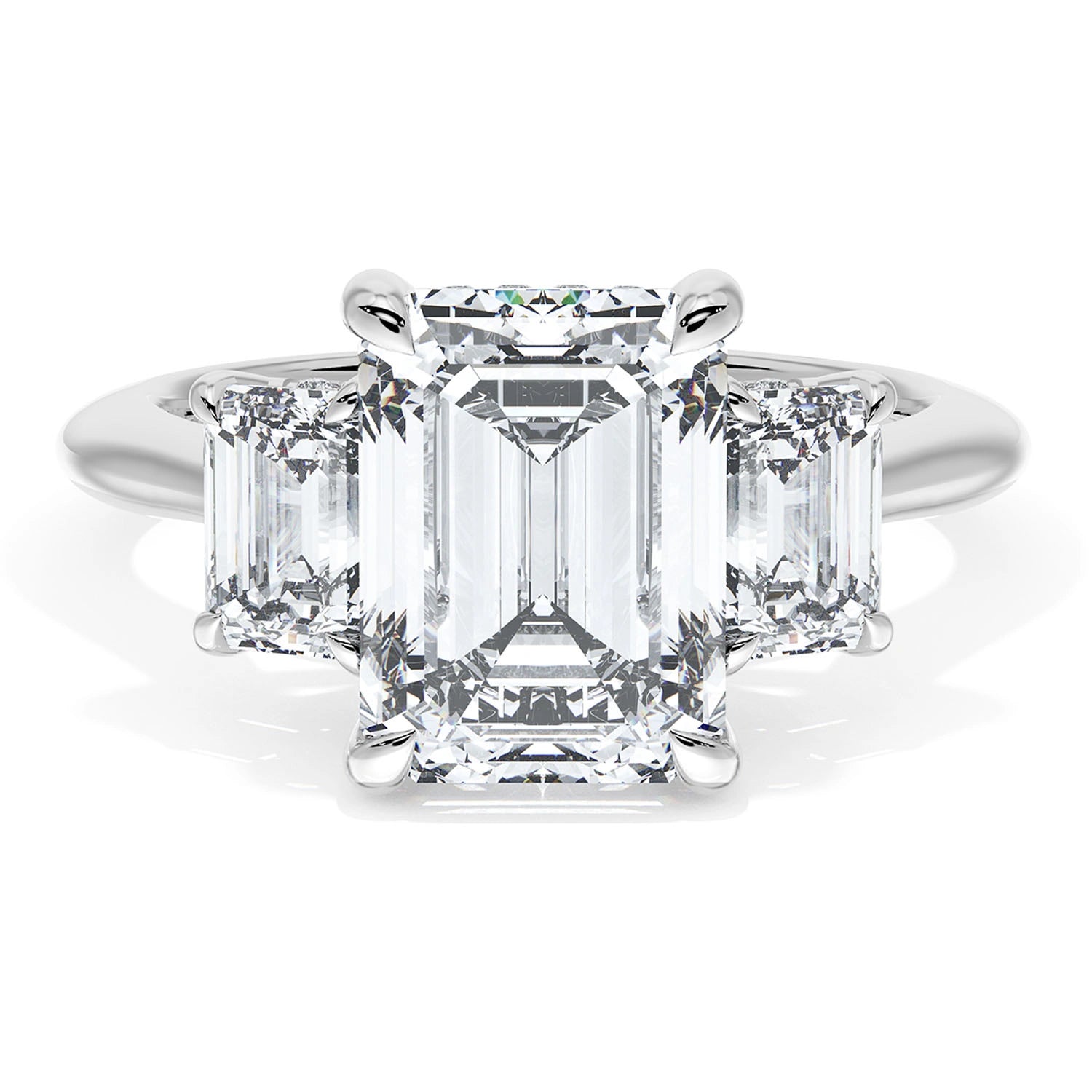  Emerald 3-Stone Engagement Ring