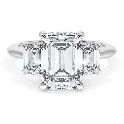  Emerald 3-Stone Engagement Ring