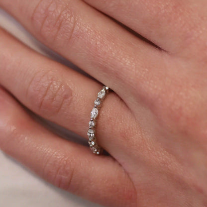 Marquise and Round Diamond Wedding Band