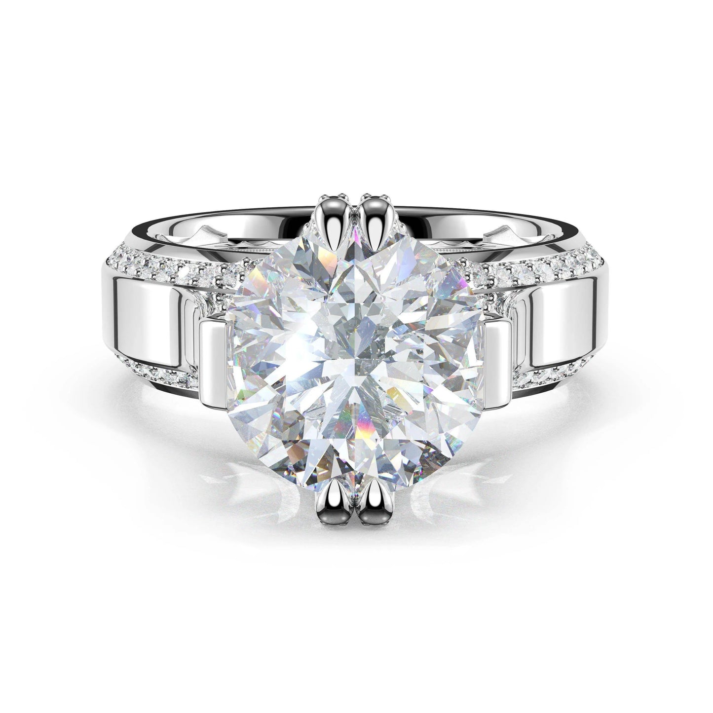 Tacori Sculpted Crescent | Round Wide Band Solitaire Engagement Ring