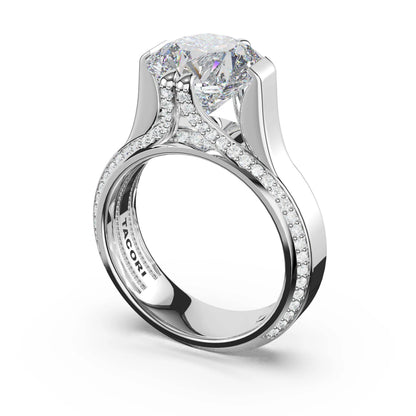 Tacori Sculpted Crescent | Round Wide Band Solitaire Engagement Ring