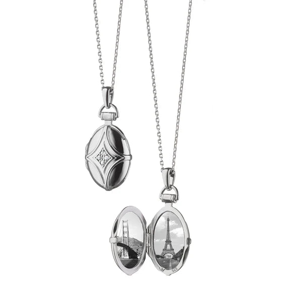 Silver Petite Bridle Locket Necklace