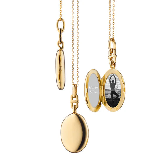 Oval Gold Locket Necklace