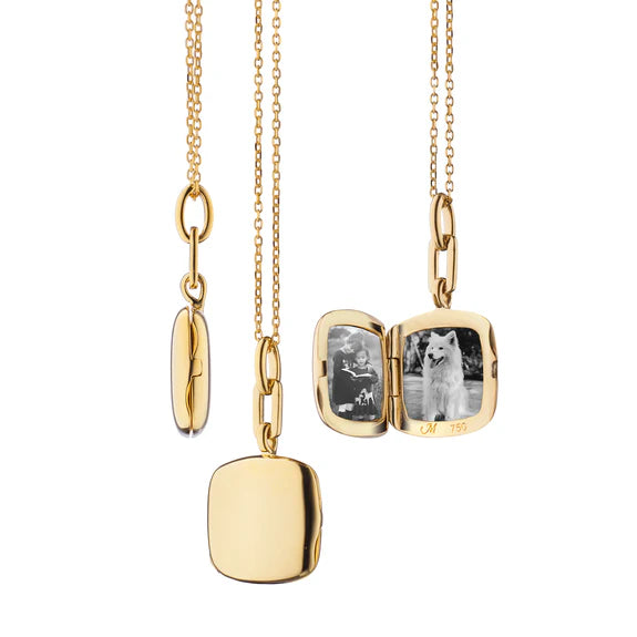 Yellow Gold Slim Cushion “Viv” Locket