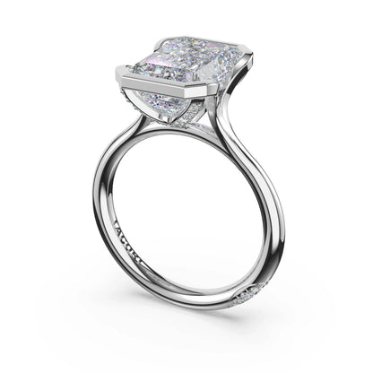Tacori Founder's Collection | Emerald North/South Semi-Bezel Pavé-Prong Ring