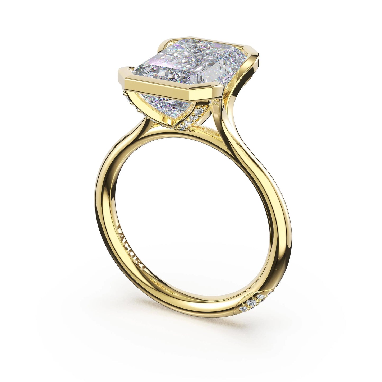 Tacori Founder's Collection | Emerald North/South Semi-Bezel Pavé-Prong Ring