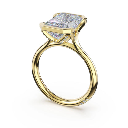Tacori Founder's Collection | Emerald North/South Semi-Bezel Pavé-Prong Ring