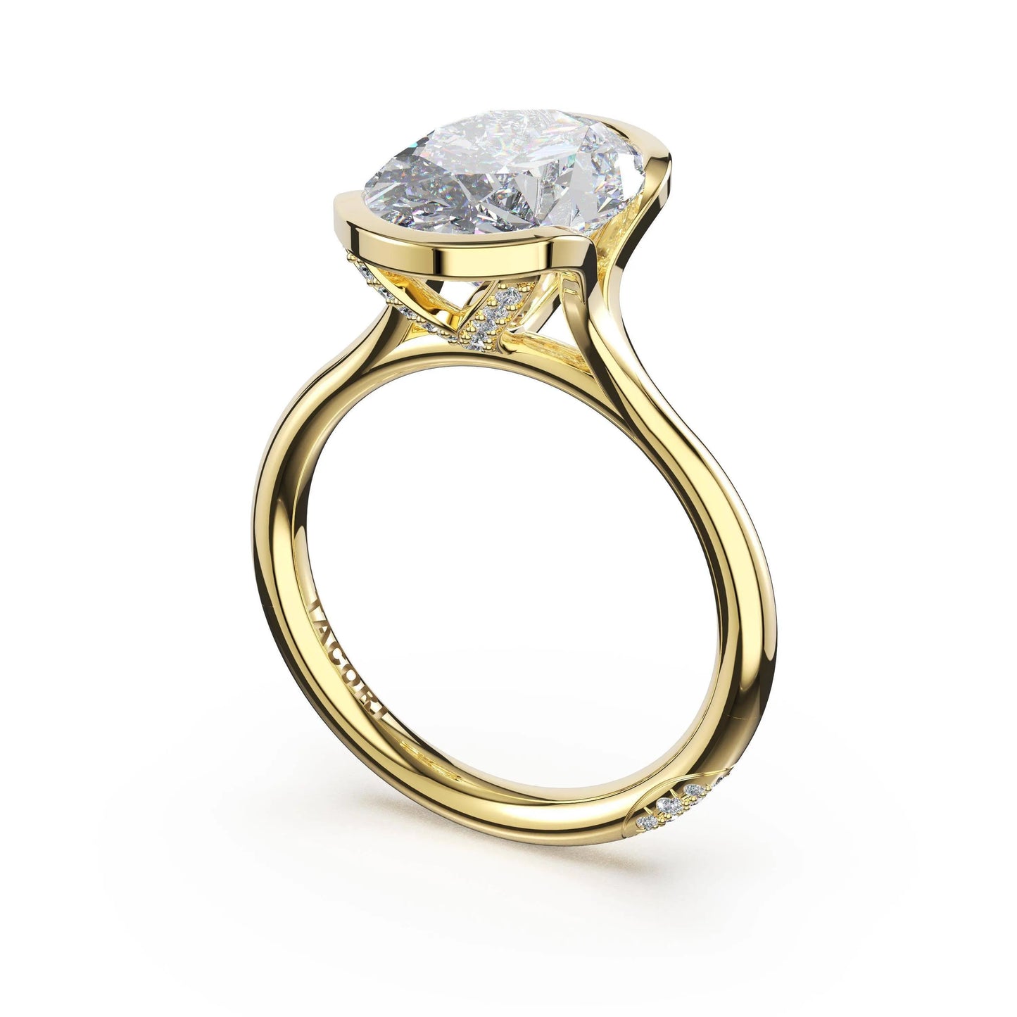 Tacori Founder's Collection | Oval North/South Semi-Bezel Pavé-Prong Ring