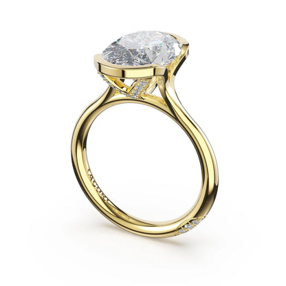 Tacori Founder's Collection | Oval North/South Semi-Bezel Pavé-Prong Ring