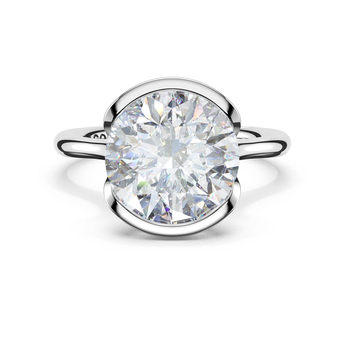 Tacori Founder's Collection | Round North/South Semi-Bezel Pavé-Prong Ring in 18kt White Gold