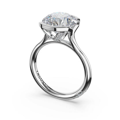 Tacori Founder's Collection | Round North/South Semi-Bezel Pavé-Prong Ring in 18kt White Gold