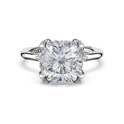 Tacori Sculpted Crescent | Cushion Petal-Crown Pavé Accent Solitaire