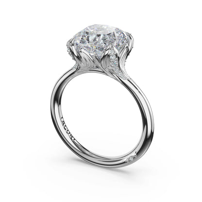Tacori Sculpted Crescent | Cushion Petal-Crown Pavé Accent Solitaire