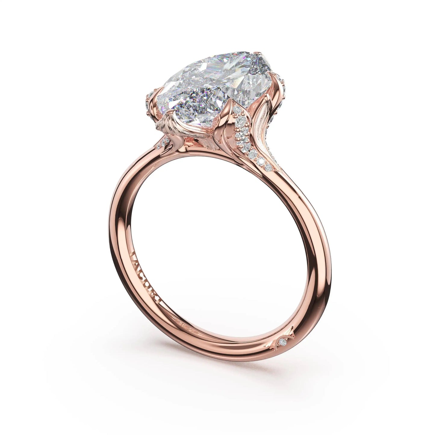 Tacori Sculpted Crescent | Marquise Petal-Crown Pavé Accent Solitaire