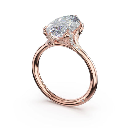 Tacori Sculpted Crescent | Marquise Petal-Crown Pavé Accent Solitaire