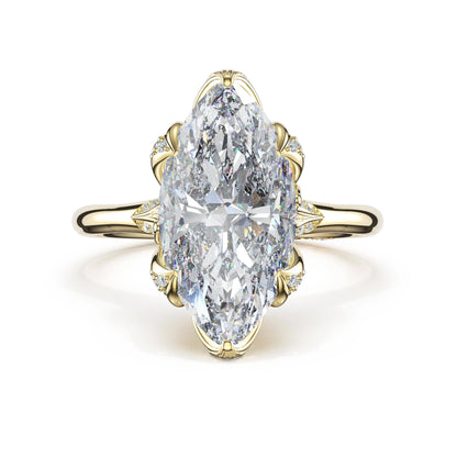 Tacori Sculpted Crescent | Marquise Petal-Crown Pavé Accent Solitaire