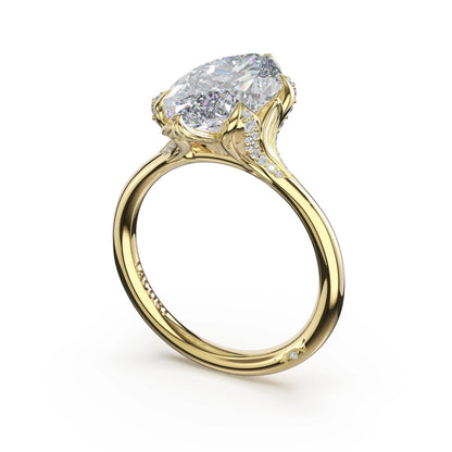 Tacori Sculpted Crescent | Marquise Petal-Crown Pavé Accent Solitaire