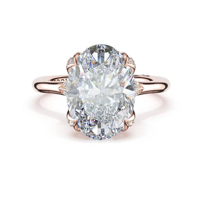 Tacori Sculpted Crescent | Oval Petal-Crown Pavé Accent Solitaire