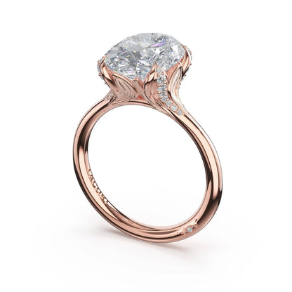 Tacori Sculpted Crescent | Oval Petal-Crown Pavé Accent Solitaire