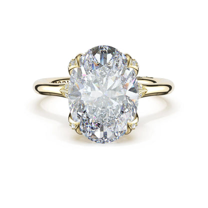 Tacori Sculpted Crescent | Oval Petal-Crown Pavé Accent Solitaire