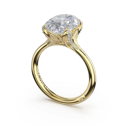 Tacori Sculpted Crescent | Oval Petal-Crown Pavé Accent Solitaire
