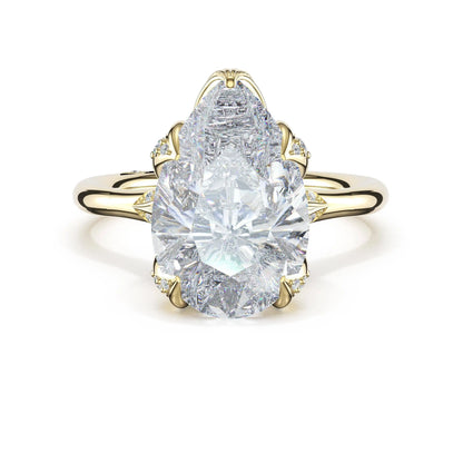 Tacori Sculpted Crescent | Pear Petal-Crown Pavé Accent Solitaire