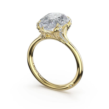Tacori Sculpted Crescent | Pear Petal-Crown Pavé Accent Solitaire