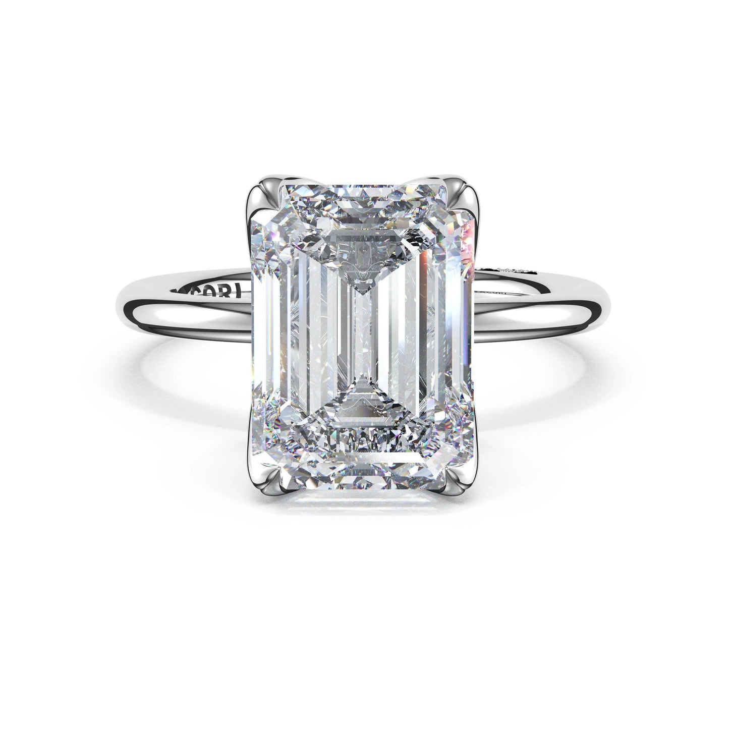 Tacori Sculpted Crescent | Emerald Sculpted Petal-Prong Solitaire