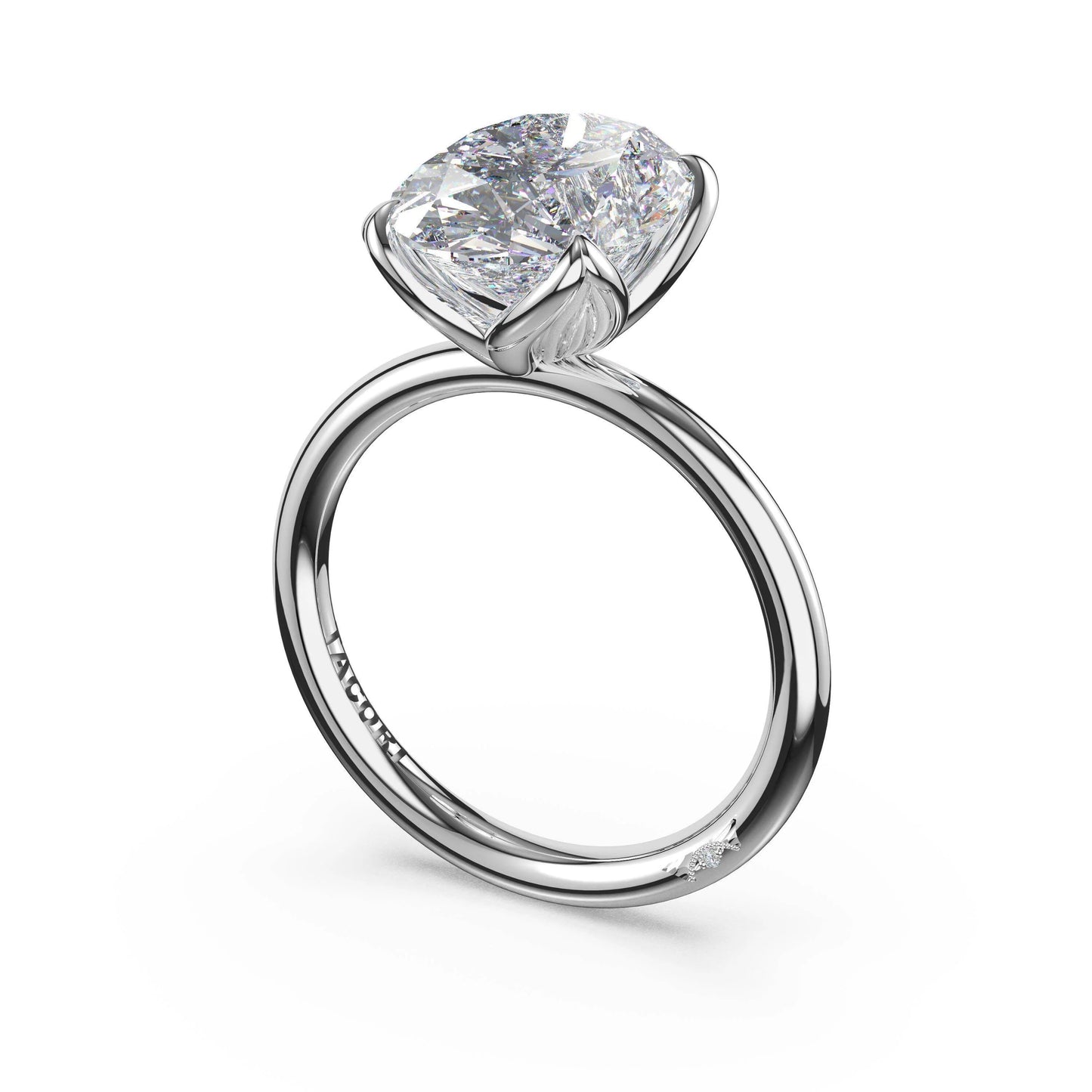 Tacori Sculpted Crescent | Oval Sculpted Petal-Prong Solitaire in Platinum