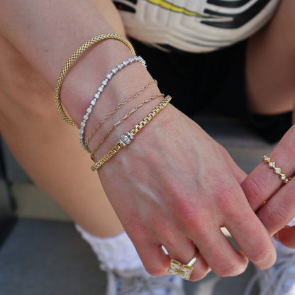 Bracelet with Rhombus-Set Diamonds