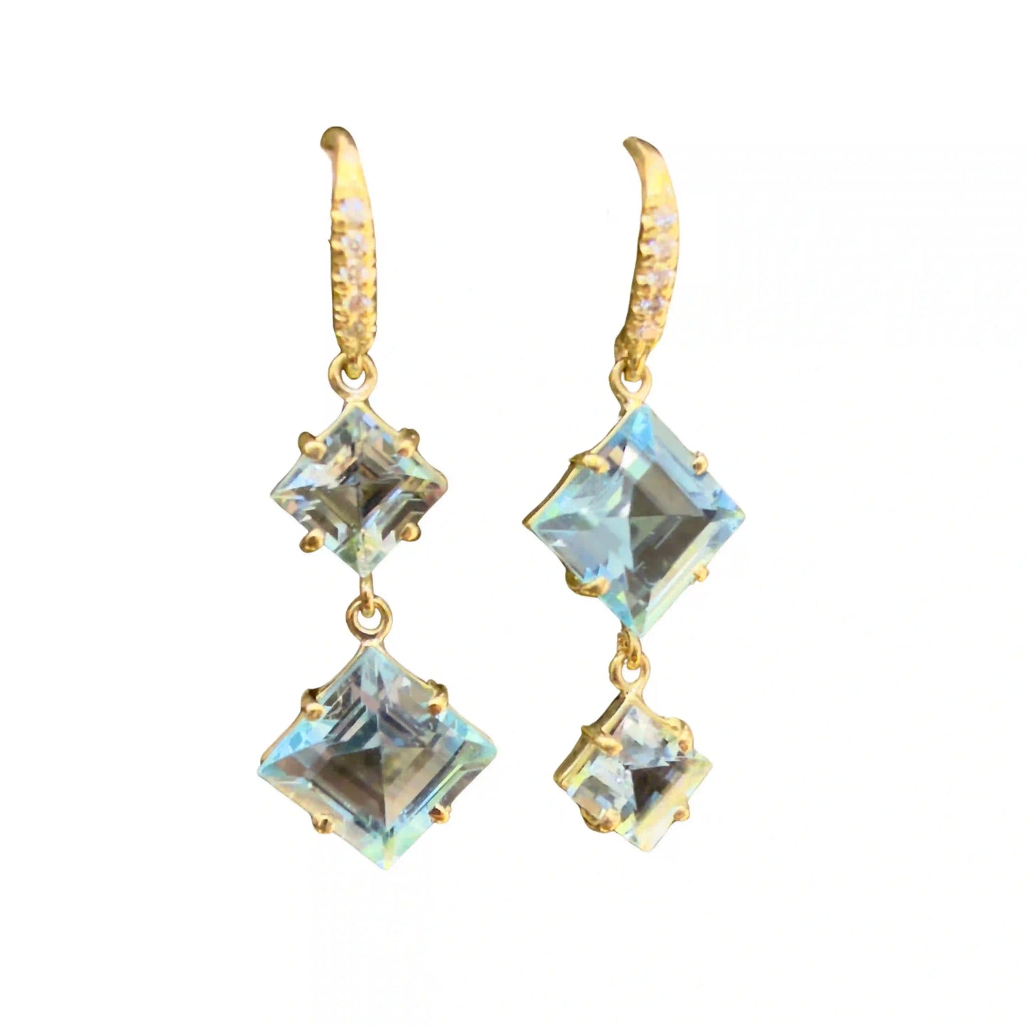 Aquamarine and Blue Topaz Earrings