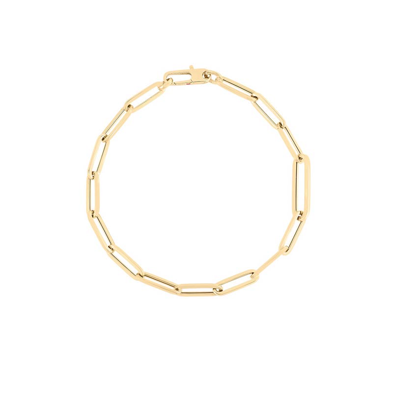 Gold Alternating Size Paperclip Bracelet