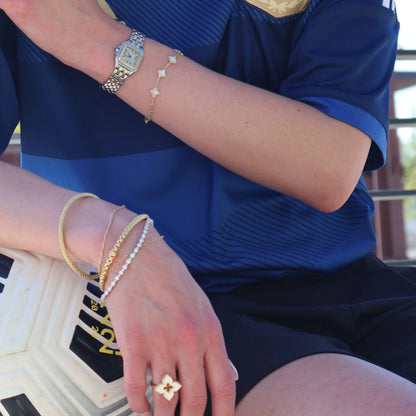 Mother of Pearl Flower Station Bracelet