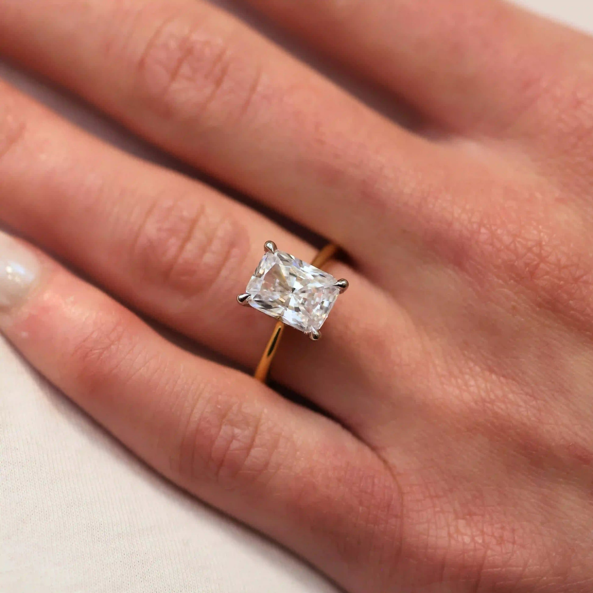 Emerald Solitaire Engagement Ring 