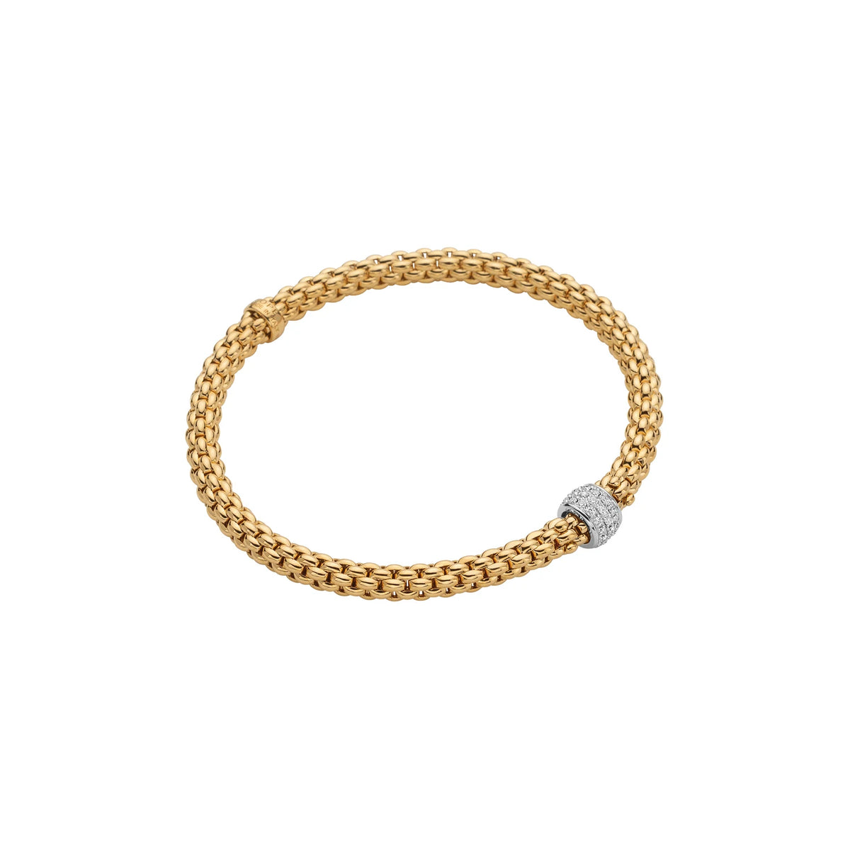 Yellow Gold Bracelet with Diamond Accent 