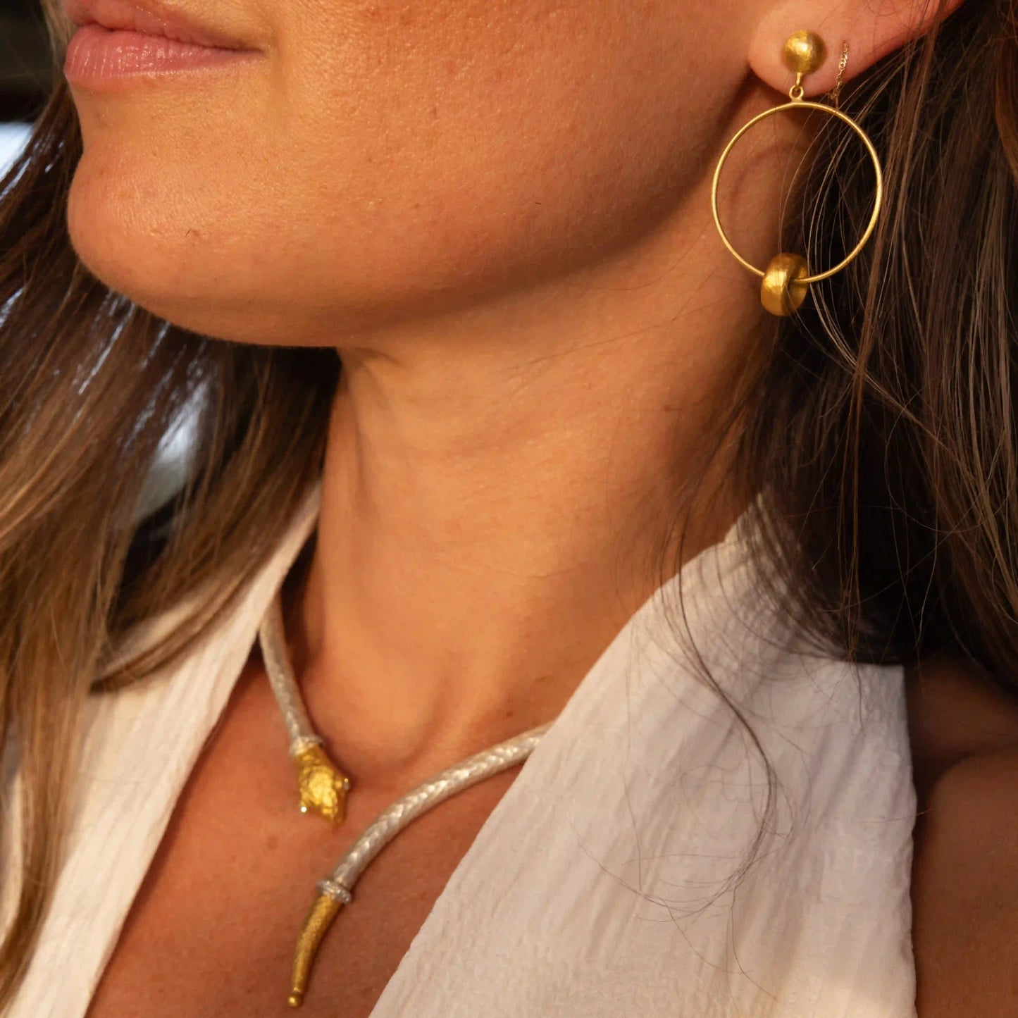 Gold Drum Earrings