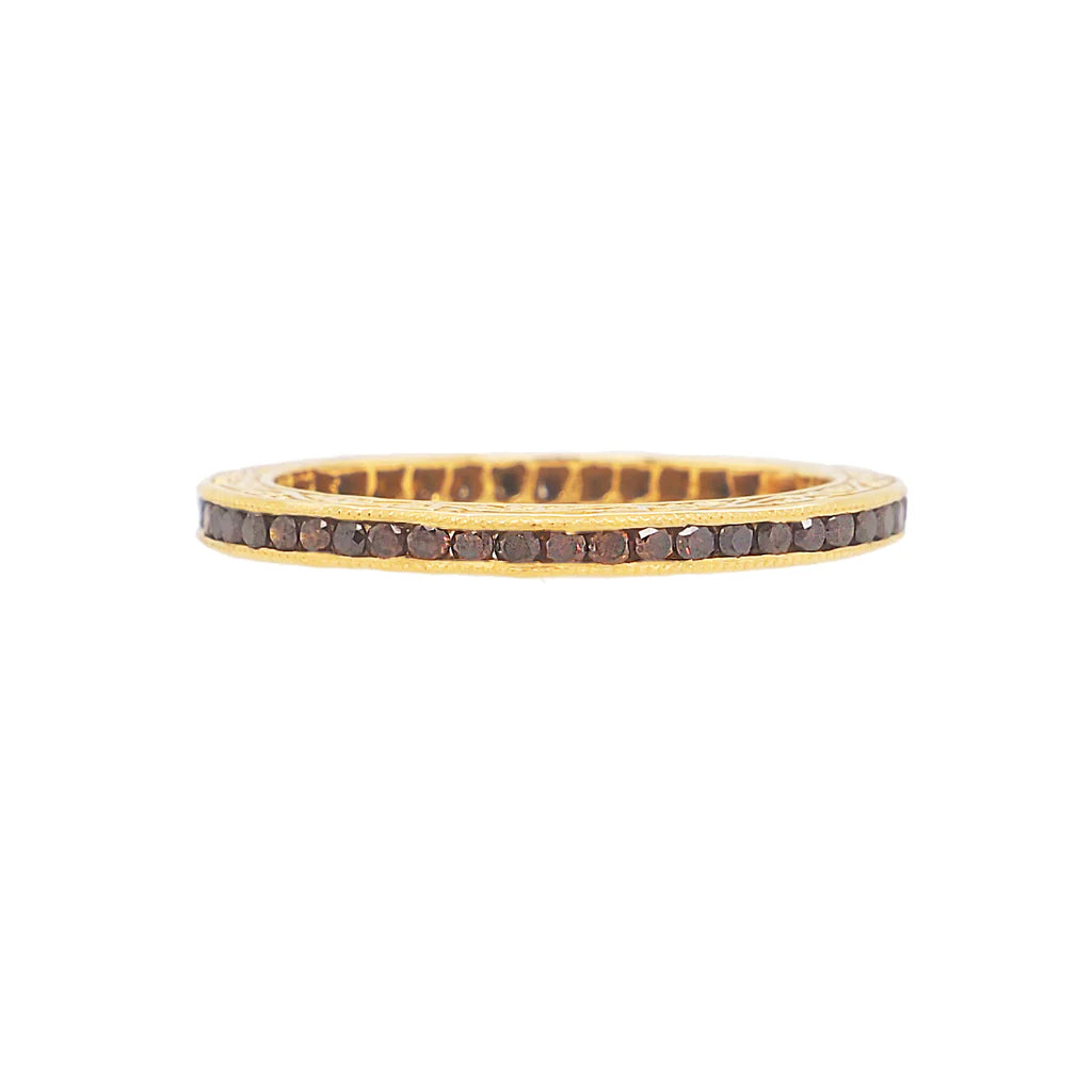 Channel Set Burnt Orange Diamond Band