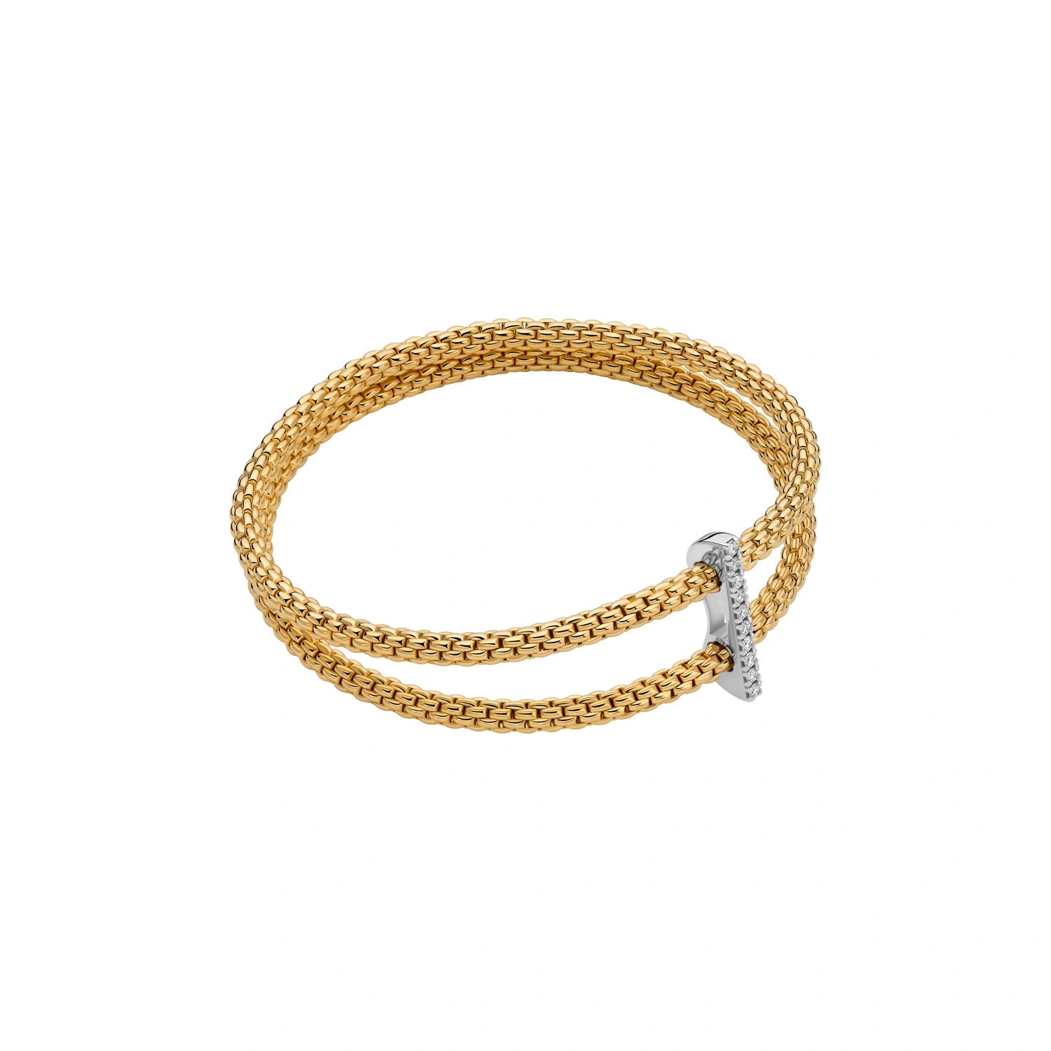 Mesh Bracelet with Diamond Pavé