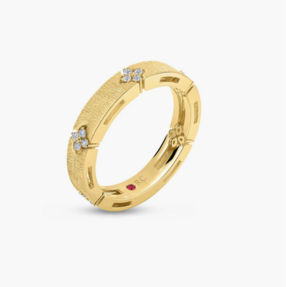 Narrow Diamond and Satin Finish Ring
