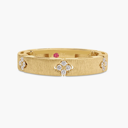 Narrow Diamond and Satin Finish Ring