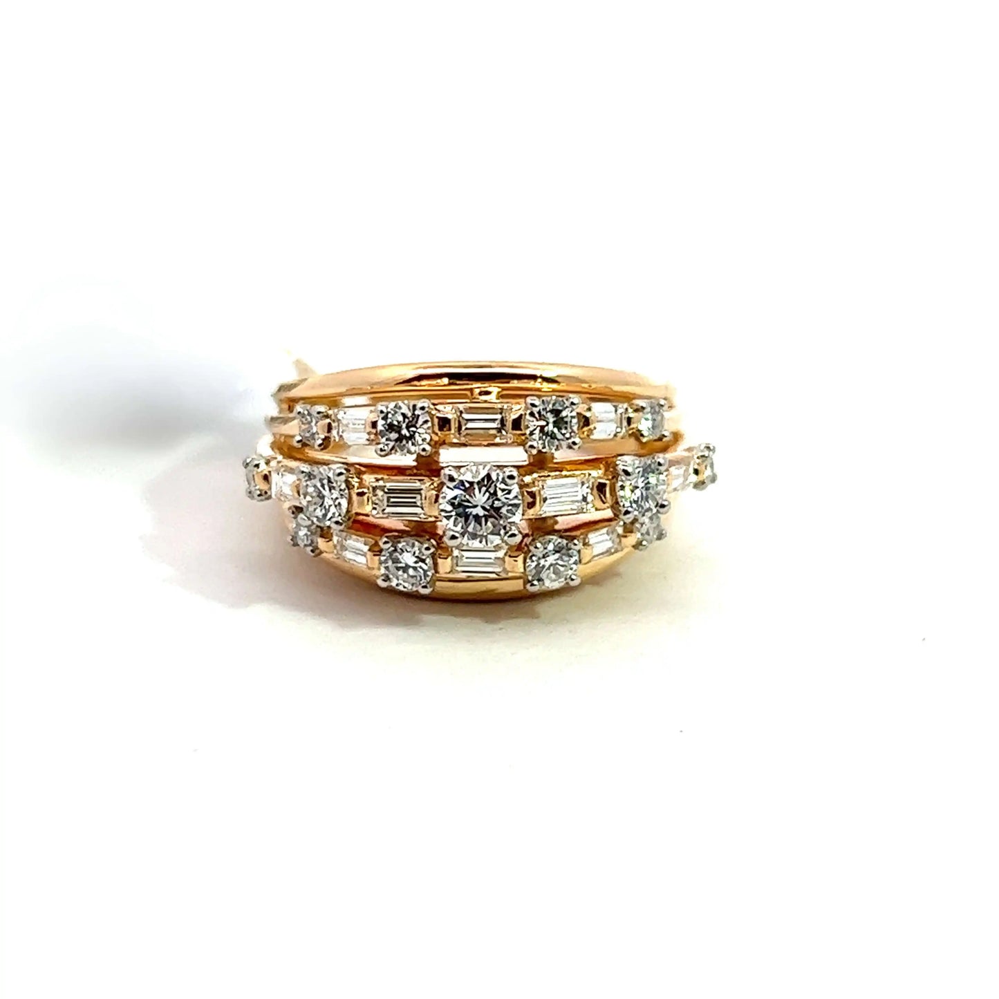3-Row Diamond Ring