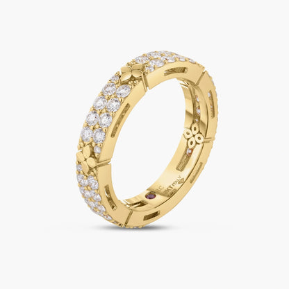 Pavé Diamond and Polished Flower Ring